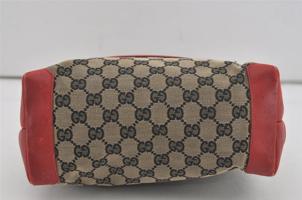 Authentic GUCCI Vintage Shoulder Tote Bag GG Canvas Leather 0190402 Black 7189I