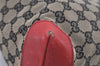 Authentic GUCCI Vintage Shoulder Tote Bag GG Canvas Leather 0190402 Black 7189I