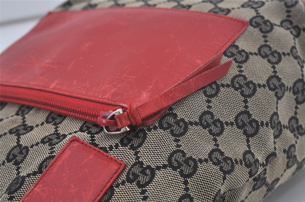 Authentic GUCCI Vintage Shoulder Tote Bag GG Canvas Leather 0190402 Black 7189I