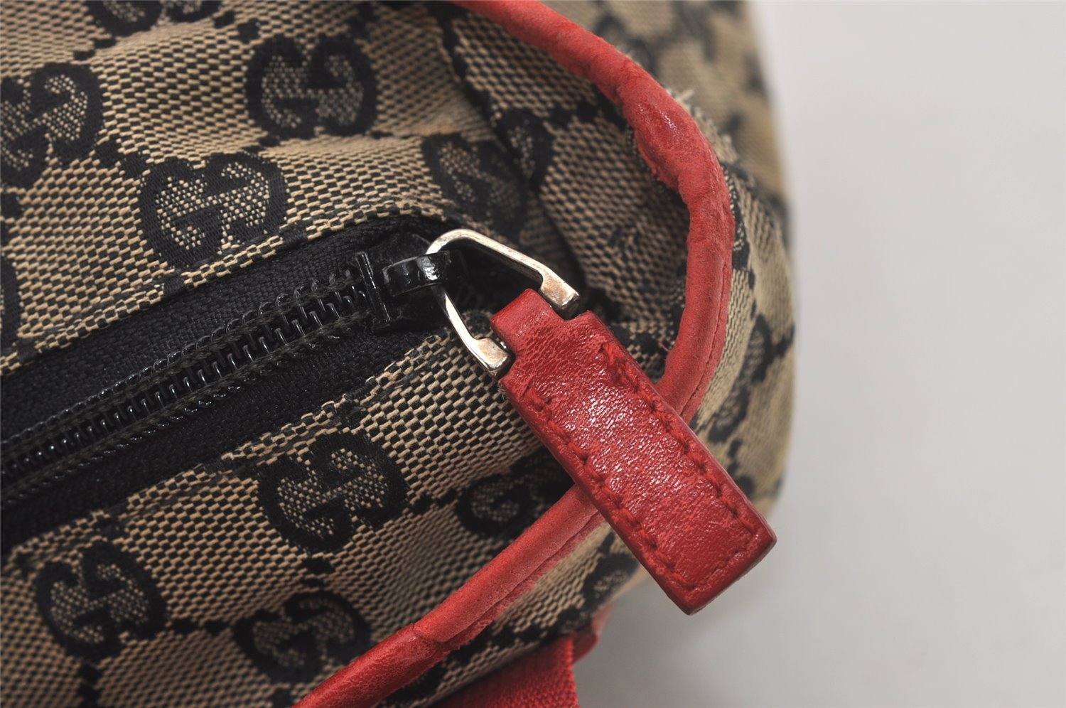 Authentic GUCCI Vintage Shoulder Tote Bag GG Canvas Leather 0190402 Black 7189I