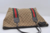 Auth GUCCI Jolie Web Sherry Line Tote Bag GG Canvas Enamel 211970 Brown 7190I