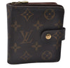 Authentic Louis Vuitton Monogram Compact Zip Bifold Wallet Purse M61667 LV 7191D