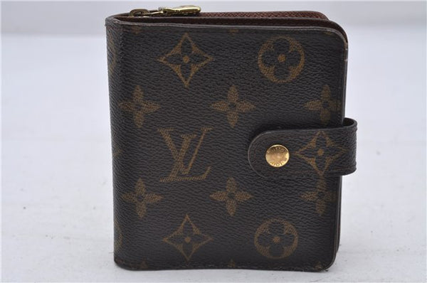 Authentic Louis Vuitton Monogram Compact Zip Bifold Wallet Purse M61667 LV 7191D