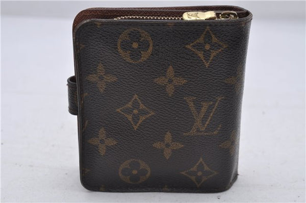 Authentic Louis Vuitton Monogram Compact Zip Bifold Wallet Purse M61667 LV 7191D