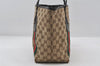 Auth GUCCI Jolie Web Sherry Line Tote Bag GG Canvas Enamel 211971 Brown 7192I