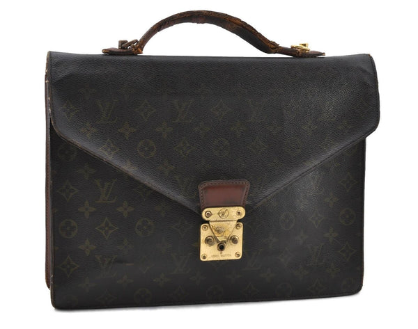 Auth LOUIS VUITTON Monogram Porte Documents Bandouliere M53338 Briefcase 7193B