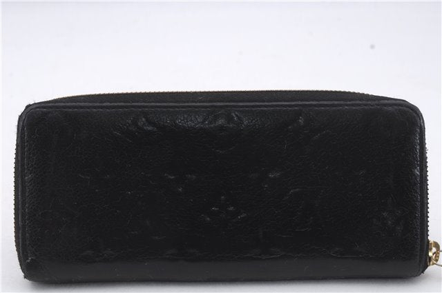 Louis Vuitton Monogram Empreinte Portefeuille Clemence Wallet M60171 Black 7193D