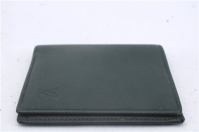 Auth Louis Vuitton Taiga Bifold Wallet Purse Key Case Green Black 4Set LV 7195D