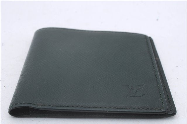 Auth Louis Vuitton Taiga Bifold Wallet Purse Key Case Green Black 4Set LV 7195D