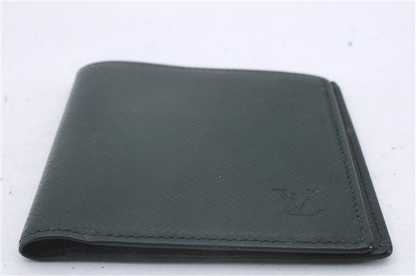 Auth Louis Vuitton Taiga Bifold Wallet Purse Key Case Green Black 4Set LV 7195D