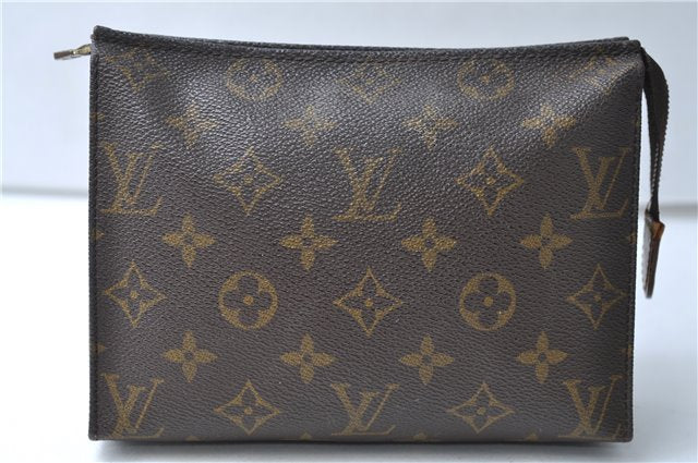 Authentic Louis Vuitton Monogram Poche Toilette 19 M47544 Cosmetics Pouch 7195E