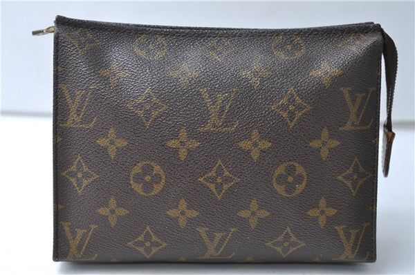 Authentic Louis Vuitton Monogram Poche Toilette 19 M47544 Cosmetics Pouch 7195E