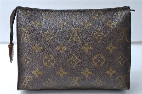 Authentic Louis Vuitton Monogram Poche Toilette 19 M47544 Cosmetics Pouch 7195E