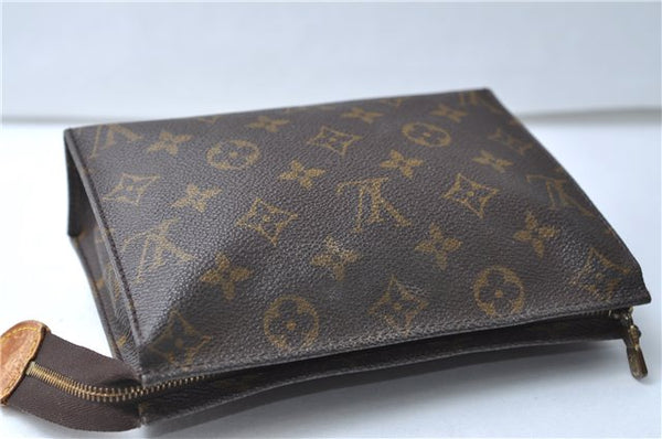 Authentic Louis Vuitton Monogram Poche Toilette 19 M47544 Cosmetics Pouch 7195E