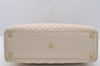 Authentic Christian Dior Lady Dior Lamb Skin Cannage 2Way Hand Bag White 7195I