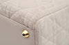 Authentic Christian Dior Lady Dior Lamb Skin Cannage 2Way Hand Bag White 7195I