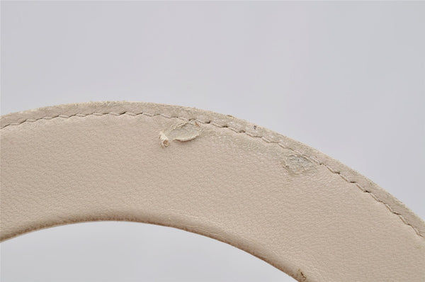 Authentic Christian Dior Lady Dior Lamb Skin Cannage 2Way Hand Bag White 7195I