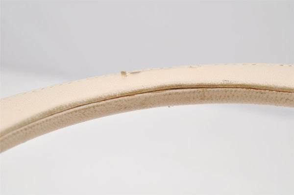 Authentic Christian Dior Lady Dior Lamb Skin Cannage 2Way Hand Bag White 7195I