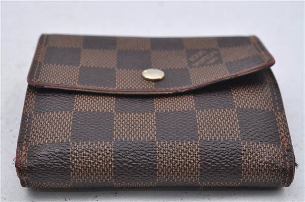 Authetic Louis Vuitton Damier Portefeuille Elise Trifold Wallet N61654 LV 7196D