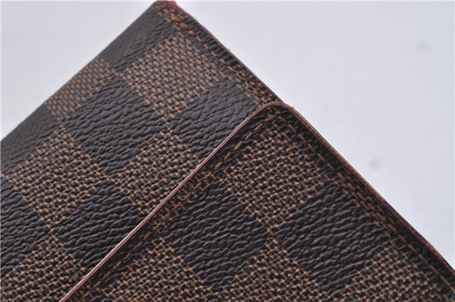 Authetic Louis Vuitton Damier Portefeuille Elise Trifold Wallet N61654 LV 7196D