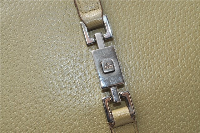Authentic GUCCI Vintage Jackie Shoulder Hand Bag Leather 0021073 Beige 7196E