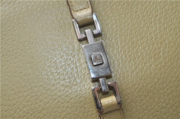Authentic GUCCI Vintage Jackie Shoulder Hand Bag Leather 0021073 Beige 7196E