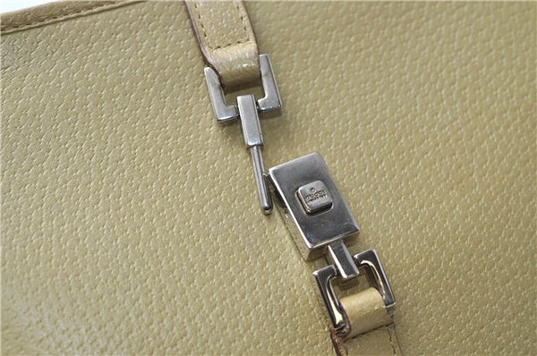 Authentic GUCCI Vintage Jackie Shoulder Hand Bag Leather 0021073 Beige 7196E