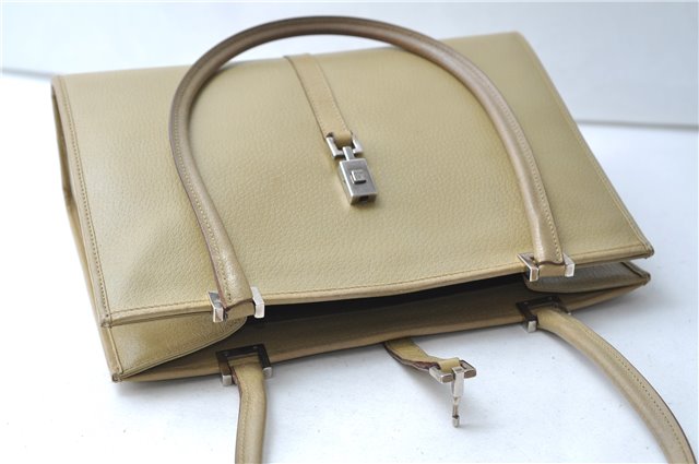 Authentic GUCCI Vintage Jackie Shoulder Hand Bag Leather 0021073 Beige 7196E