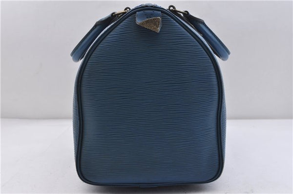 Authentic LOUIS VUITTON Epi Speedy 30 Hand Bag Blue M43005 LV 7197C