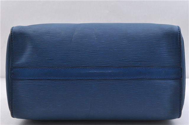 Authentic LOUIS VUITTON Epi Speedy 30 Hand Bag Blue M43005 LV 7197C