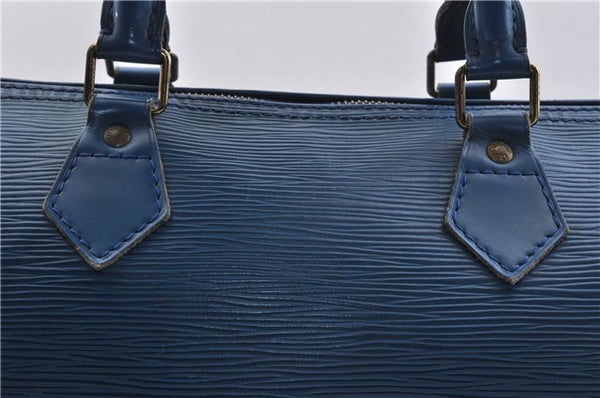 Authentic LOUIS VUITTON Epi Speedy 30 Hand Bag Blue M43005 LV 7197C