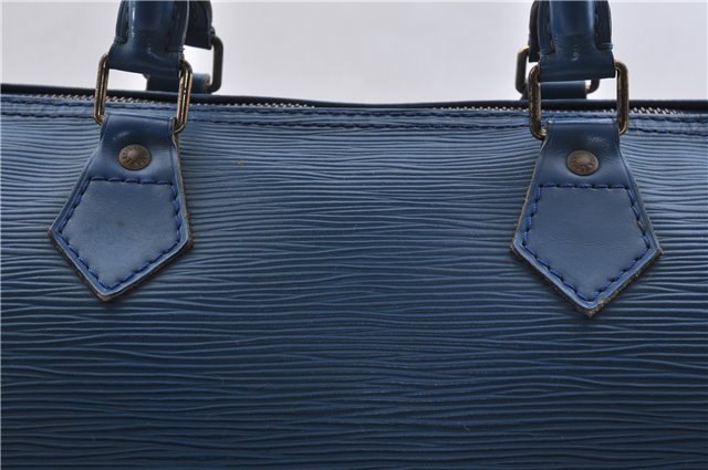 Authentic LOUIS VUITTON Epi Speedy 30 Hand Bag Blue M43005 LV 7197C