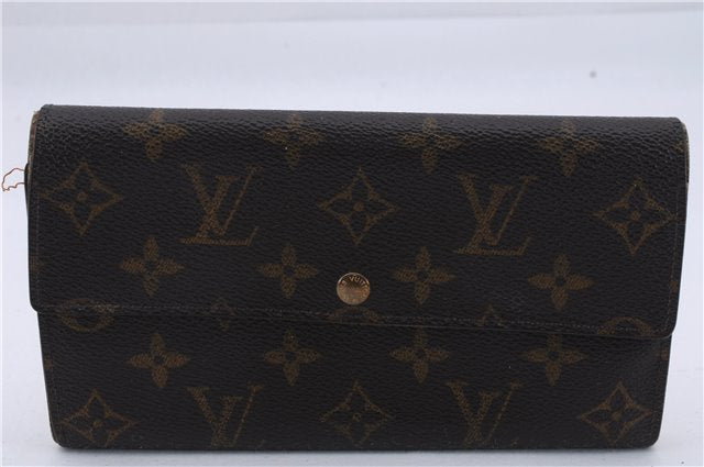 Authentic Louis Vuitton Monogram Long Bifold Wallet Purse 3Set LV 7197D