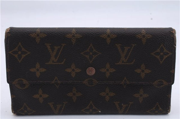 Authentic Louis Vuitton Monogram Long Bifold Wallet Purse 3Set LV 7197D