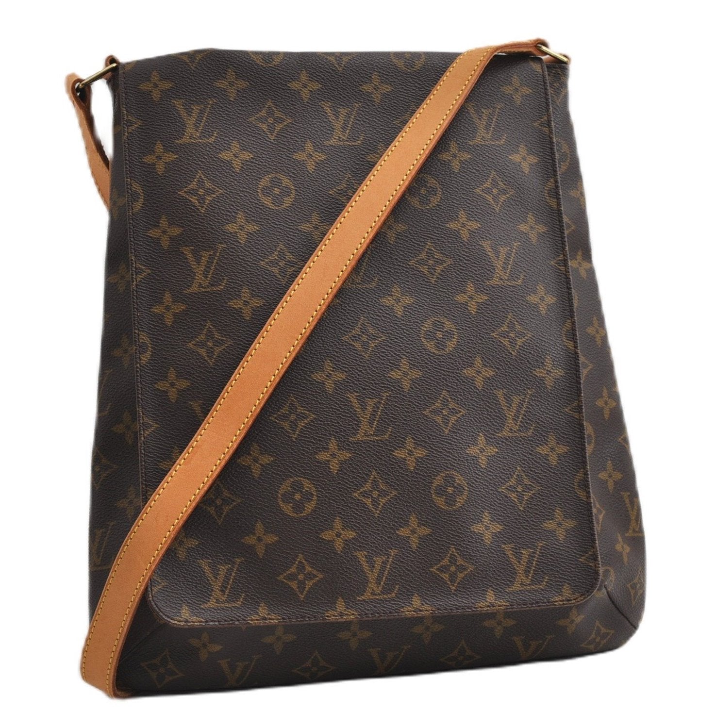 Authentic Louis Vuitton Monogram Musette Shoulder Cross Body Bag M51256 LV 7199F