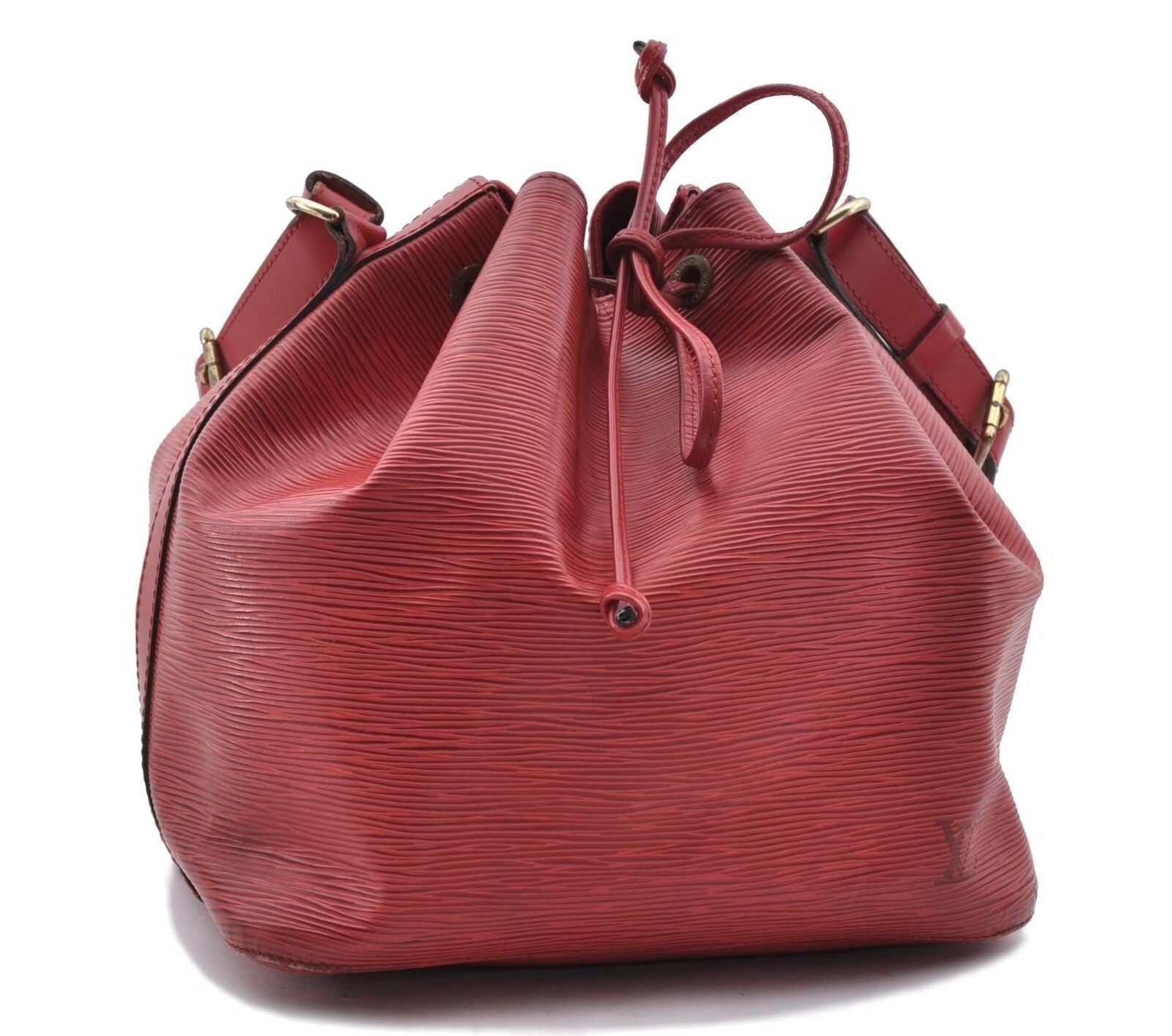 Authentic LOUIS VUITTON Epi Petit Noe Shoulder Bag Red M44107 LV 7202B