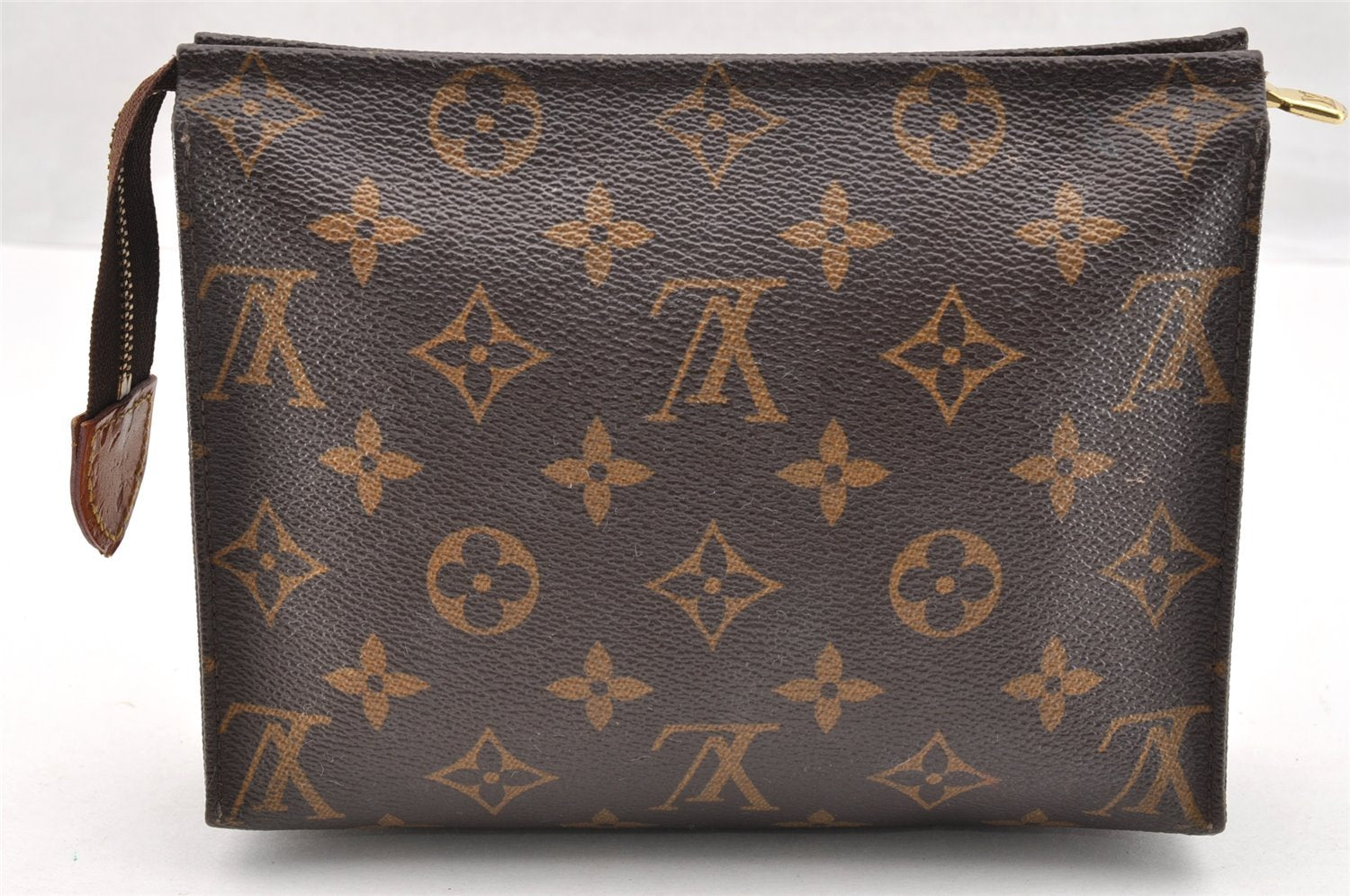 Authentic Louis Vuitton Monogram Poche Toilette 19 M47544 Cosmetics Pouch 7202I