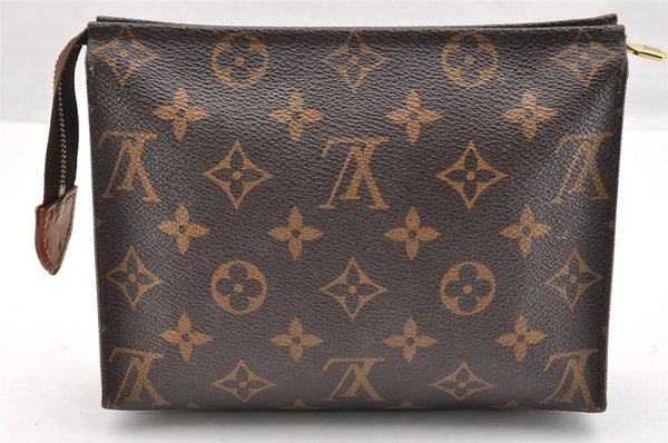 Authentic Louis Vuitton Monogram Poche Toilette 19 M47544 Cosmetics Pouch 7202I