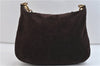 Authentic PRADA Suede Leather Shoulder Tote Bag Brown 7204C