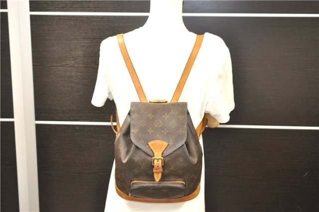 Authentic LOUIS VUITTON Monogram Montsouris MM Backpack M51136 LV 7206C