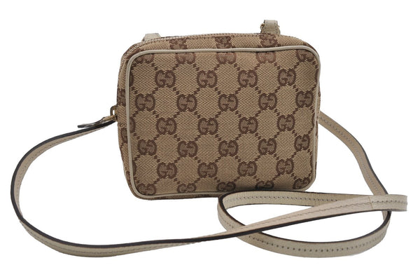 Authentic GUCCI Shoulder Cross Body Bag Purse GG Canvas Leather Brown 7206I