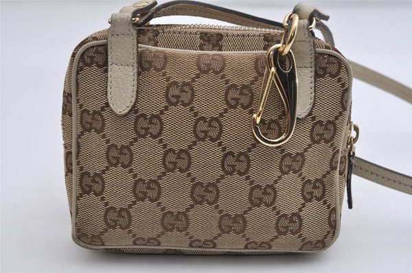Authentic GUCCI Shoulder Cross Body Bag Purse GG Canvas Leather Brown 7206I