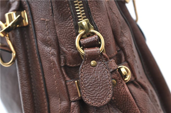 Authentic Chloe Paraty Large Vintage 2Way Shoulder Hand Bag Leather Brown 7208E