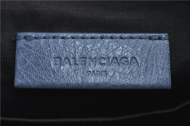 Authentic BALENCIAGA Classic Clutch Hand Bag Purse Leather 362967 Blue 7209E