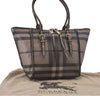 Authentic BURBERRY Vintage Check Shoulder Tote Bag PVC Leather Brown 7209I