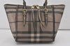 Authentic BURBERRY Vintage Check Shoulder Tote Bag PVC Leather Brown 7209I