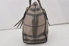 Authentic BURBERRY Vintage Check Shoulder Tote Bag PVC Leather Brown 7209I