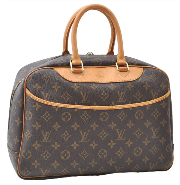 Authentic Louis Vuitton Monogram Deauville Hand Bag M47270 LV 7210E