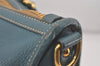 Authentic PRADA VIT DAINO Leather 2Way Shoulder Tote Bag BL0805 Light Blue 7210I