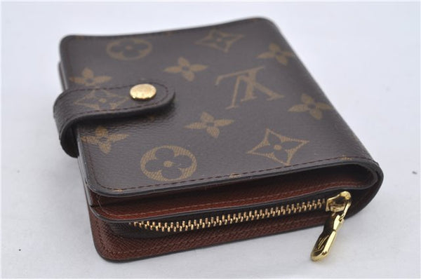 Authentic Louis Vuitton Monogram Compact Zip Bifold Wallet Purse M61667 LV 7211E